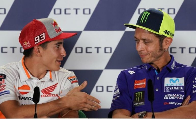 Video yang Bikin Heboh! Momen Saat Valentino Rossi Tolak Jabat Tangan Marc Marquez