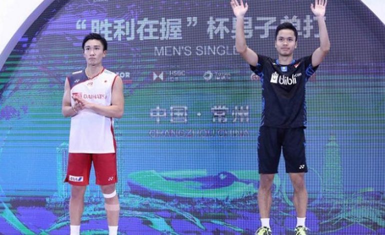 Ekspresi Wajah Kento Momota Usai Singkirkan Anthhony Sinisuka Ginting di Denmark Open 2018 Jadi Sorotan