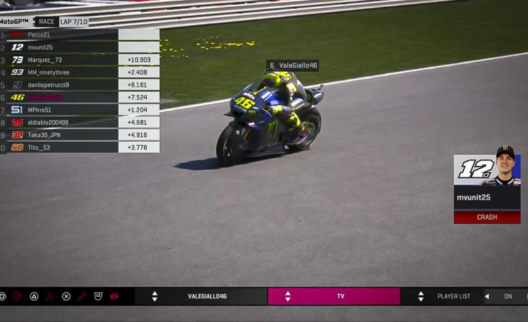Valentino Rossi Kewalahan di Balapan Virtual MotoGP